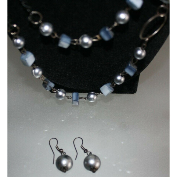 3/$15 Beaded & Rhinestone Retro Doule Strand Necklace & Earrings Women's Jewelry - Picture 3 of 5